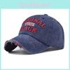 The Black Wash Retro Embroidered Adjustable Baseball Hat With Windproof Design For Spring And Fall