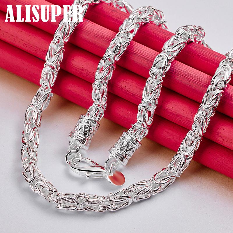 Ювелирные изделия из стерлингового серебра 925 пробы, 5 мм, 20 дюймов, цепочки и ожерелья