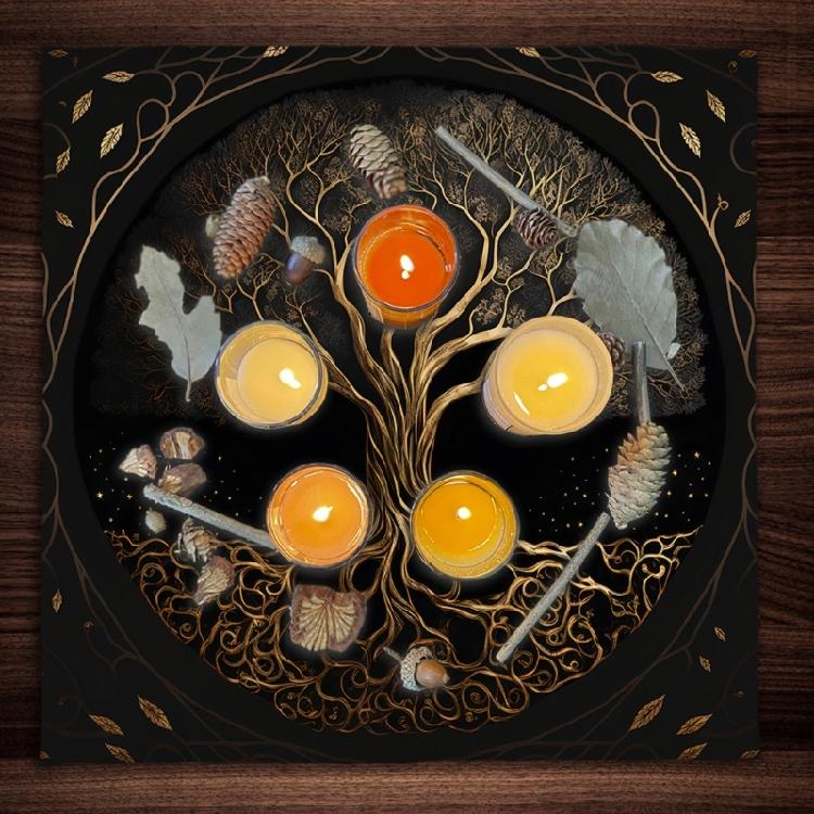 Алтарная скатерть Гобелен Древо Жизни Скатерть Ритуальная Духовная Ткань для Стола Таро