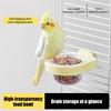 Parrot Food Pot High Elastic Design Easy Installation Cleaning Transparent Bowl Parrot Cage Accessory