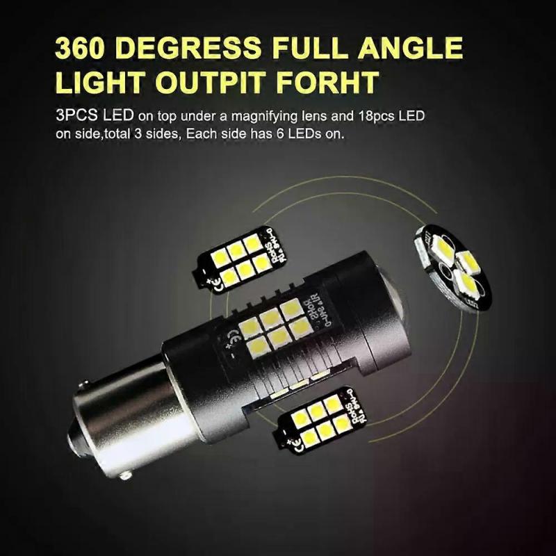 LIGHTP21W 1156 BA15S Canbus Светодиодная Автомобильная Лампа 3030SMD Светодиодный Фонарь Заднего Хода DRL 12В 24В Универсальная Автомобильная Лампа