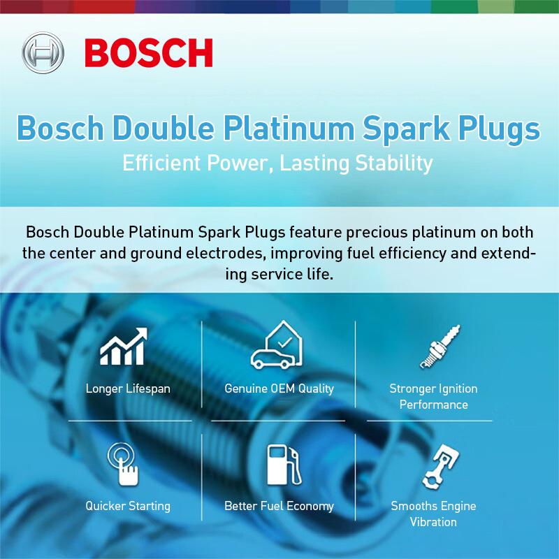 Bosch Платиновая свеча зажигания Double Platinum, одинарная упаковка. Подходит для EA 888 III/DKV A4/a6/Q5 Volkswagen Magotan/Passat/Touareg. Тип Formula:FQ5NPP332S