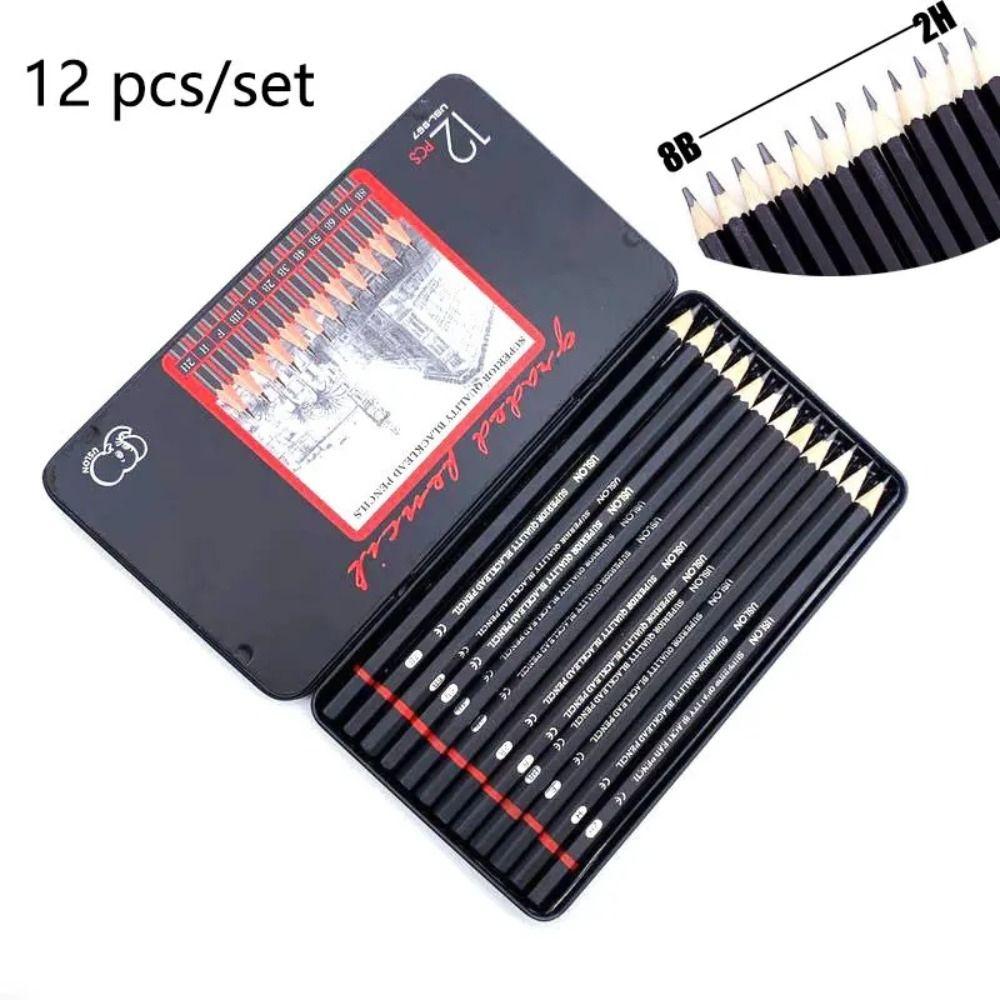Гладкий Скетч-карандаш 2H-8B Карандаш для рисования Художественные Деревянные Карандаши с грифелем Художественные принадлежности
