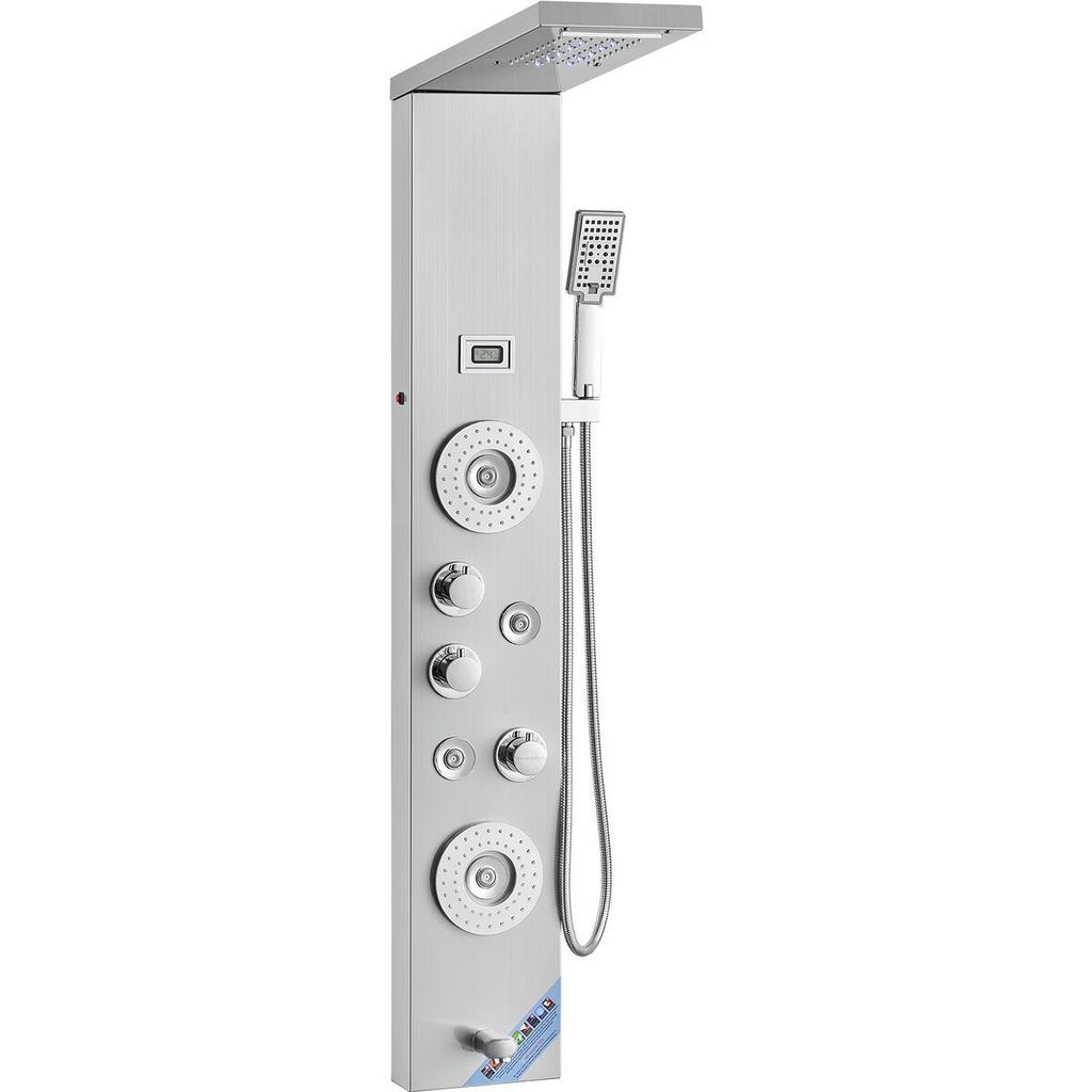 Shower Panel Tower System 6 Modes LED & Display Stainless Steel Rainfall