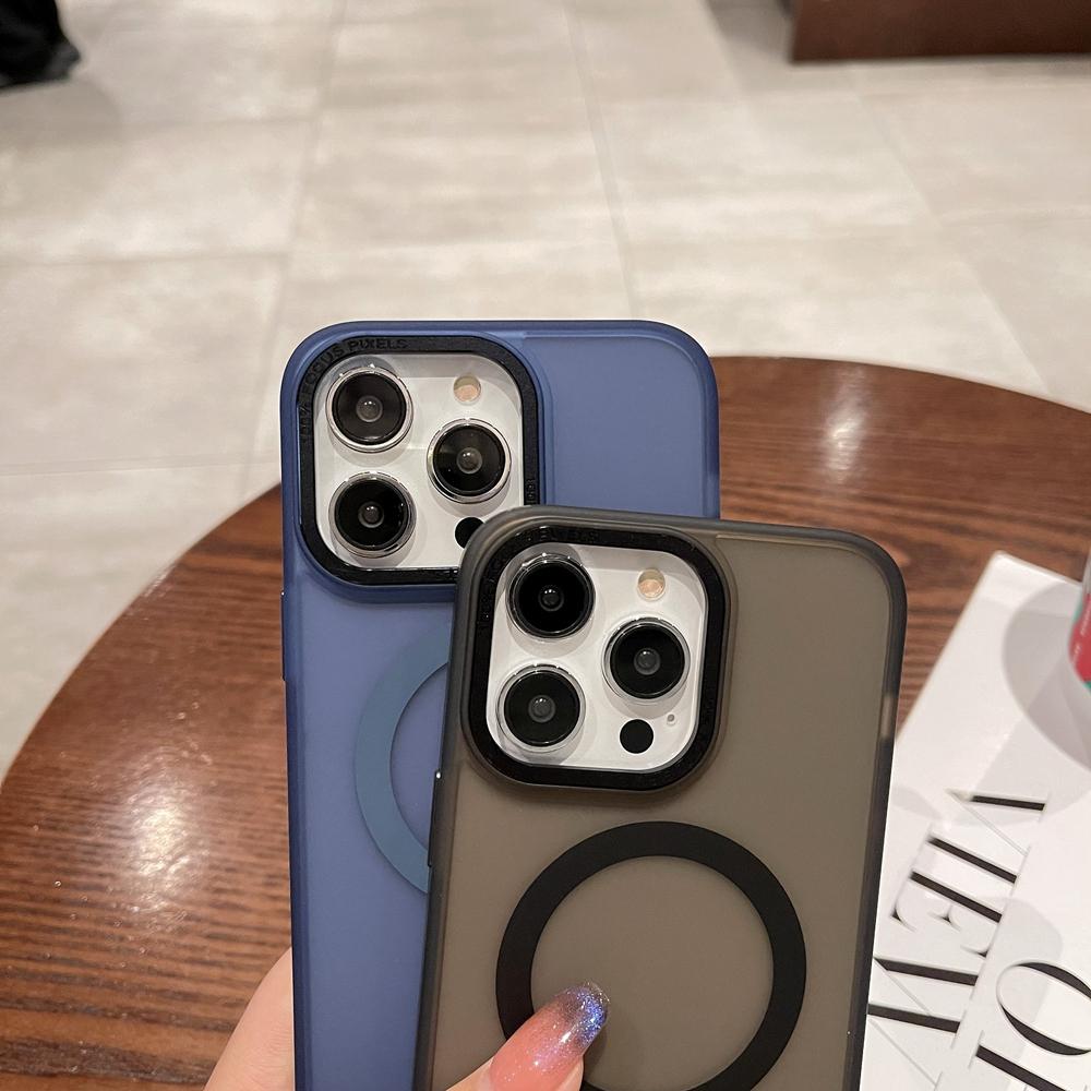 Чехол для телефона с поддержкой зарядки Magsafe для Iphone 14 12 11 13 Pro Max 14 Plus, металлический гибридный жесткий и мягкий полупрозрачный чехол с металлической камерой