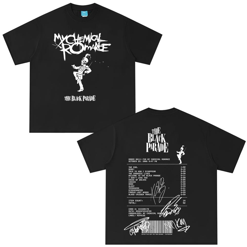 The Black Parade 2026 Tour Tshirts Rock Band My Chemical RoUnisexce Tshirt Unisexs Women Clothing Cotton Casual Y2K Top Streetwear