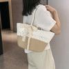 Summer Niche Straw Woven Bag Women's 2024 New Trendy Cotton Thread Woven Bag Beach Bag Large Capacity Shoulder Basket Bag