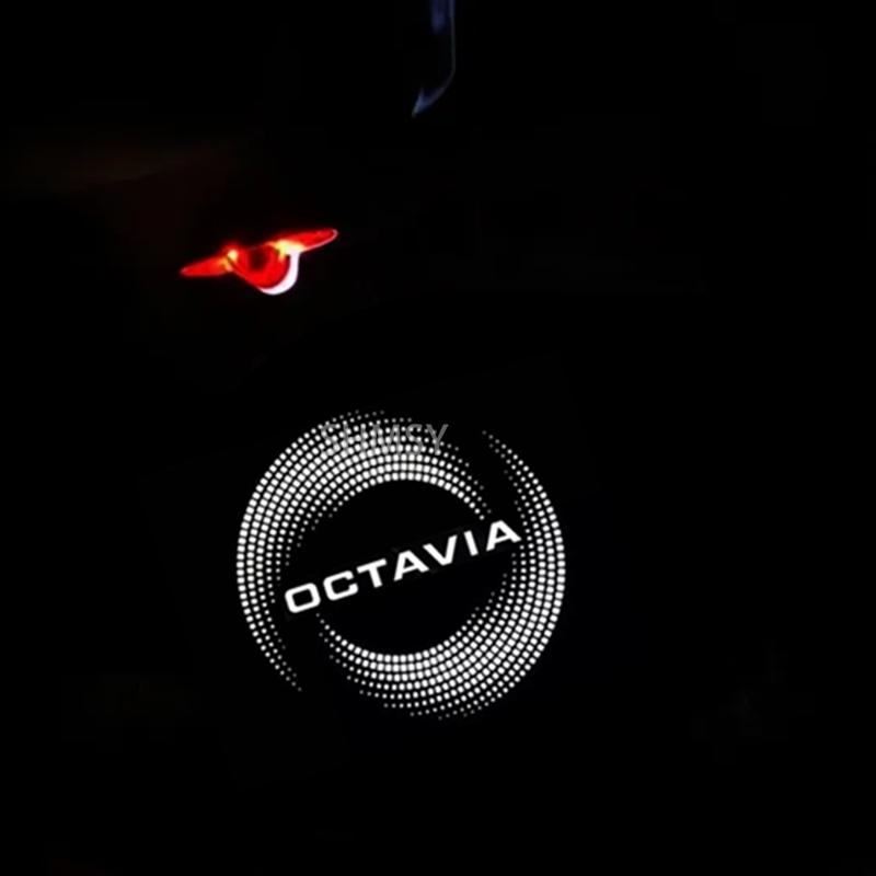 2 шт. Светодиодные проекторные лампы с логотипом автомобиля, подсветка тени двери для Skoda VRS Octavia A5 MKII Хэтчбек Универсал 2005-2008 2009 2020 2011 2012