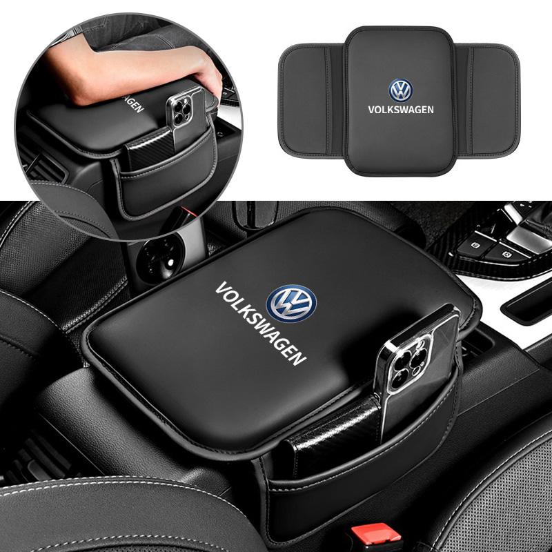 OBTLU1 Car Armrest Mat Center Console Leather Protection Cushion For VW Volkswagen GTI Tiguan Jetta Passat Scirocco Golf T-ROC CC