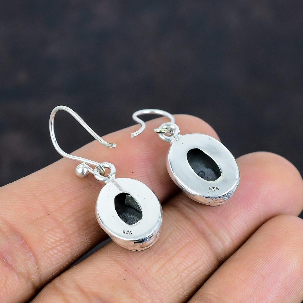 Серьги из шунгита, натуральный драгоценный камень, серьги с уникальным дизайном, ювелирные изделия из стерлингового серебра 925 пробы, серьги ручной работы, висячие серьги, подарки для мамы