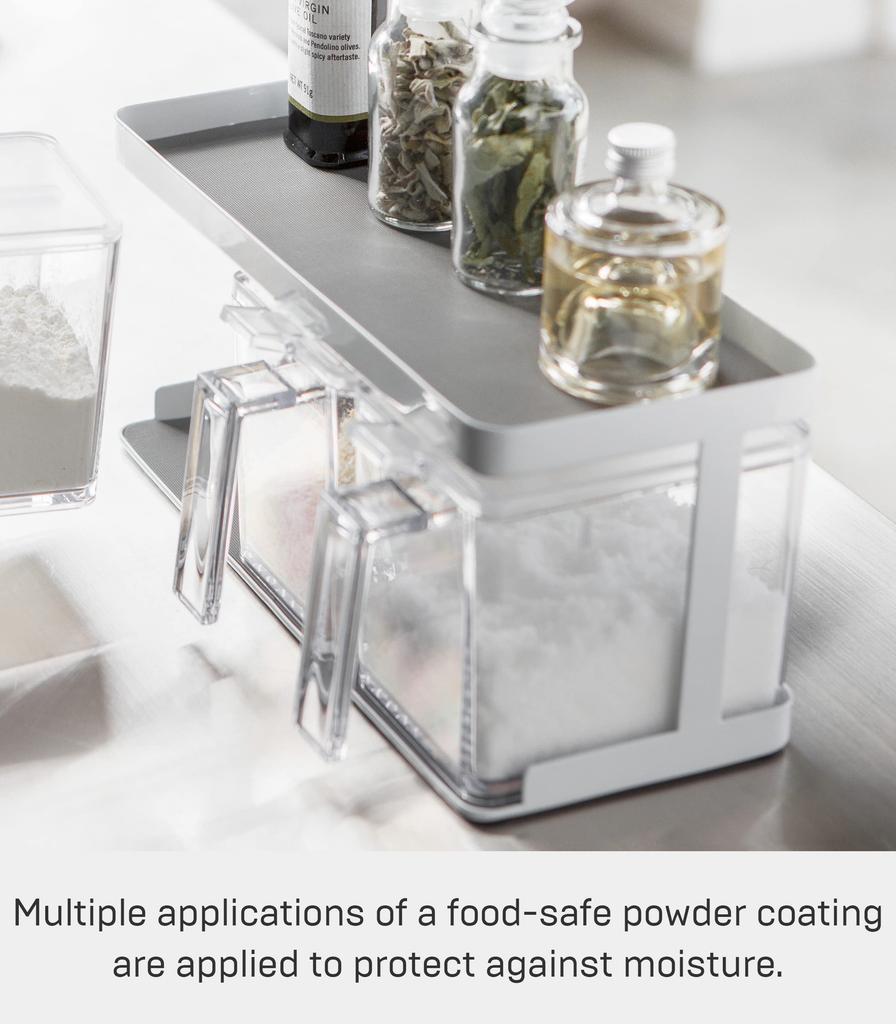 Yamazaki Jitsugyo Seasoning Condiment Condiment Stocker Rack Tower Set of 3 White 3343 &