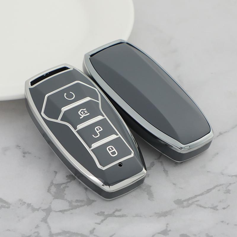 TPU Premium Soft Car Key Case Cover Shell for BYD Song Plus Qin DMI Han EV Yuan Pro Tang ATTO 3 Key Rings Keychain Bag Accessory