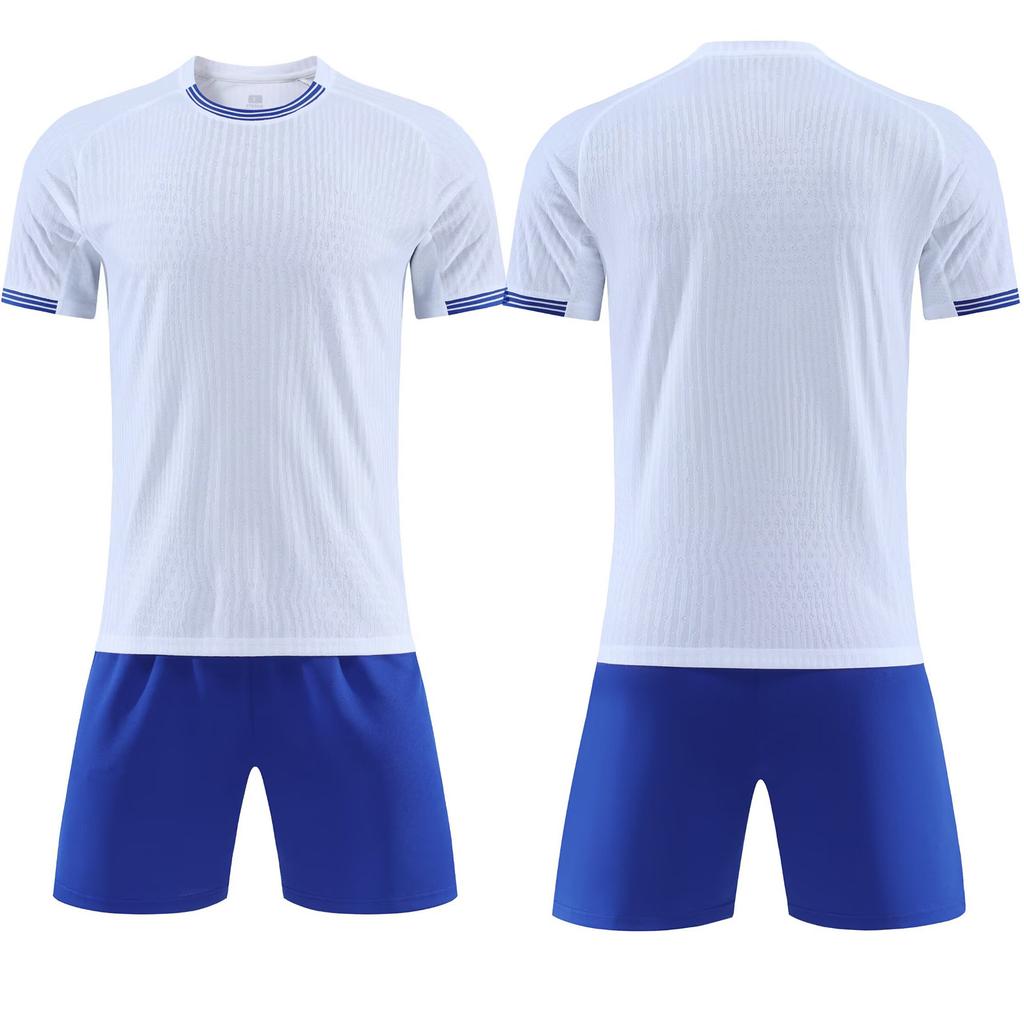 Wholesale football jersey set Customized men's and women's training short-sleeved jersey Student sports competition breathable and quick-drying 
