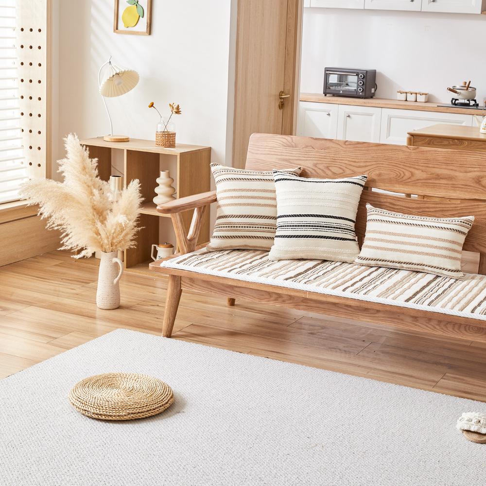 Полосатая плюшевая диванная подушка из шенилла, всесезонная нескользящая подушка на сиденье из массива красного дерева, новая модель, утолщенная плюшевая