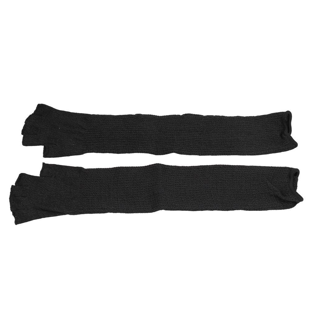 Arm Guards 45cm/17.7in Cut Resistant Half Finger Arm Sleeve for Kitchen Woodworking Gardening Black