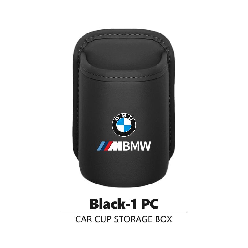BRHE9 Car Door Water Cup Holder Back Seat Drink Rack Leather Storage Box For BMW X3 X5 M5 M3 E46 E90 E60 F10 E39 F30 E36 G30 E87 E70