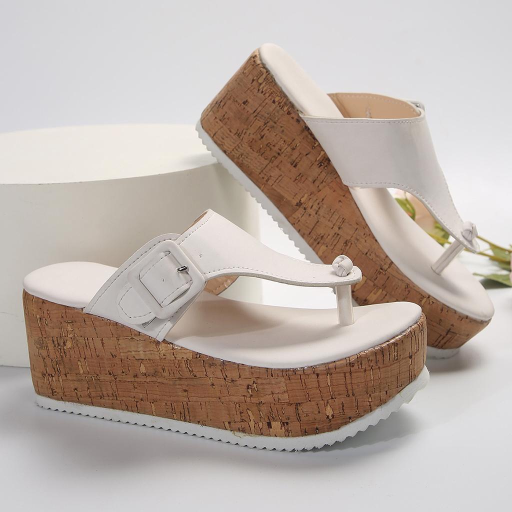 Fashion Women's Slippers Summer Flip Flops Female Wedge Platform Sandals Ladies Non-slip Thick Bottom Casual Black Pink Large Size Shoes