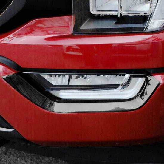 For - Ford F150 F-150 Gloss Black Front Fog Light Lamp Strips Cover Trim