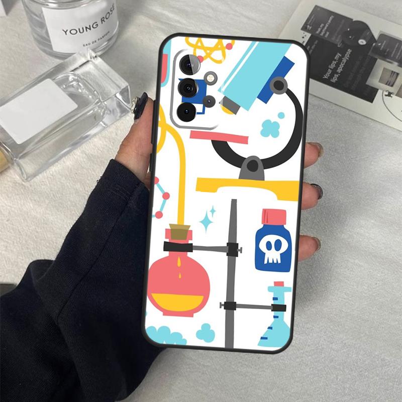 Винтажный кейс для лаборатории химии для Samsung Galaxy A06 A16 A26 A36 A56 A53 A32 A52 A33 A13 A55 A35 A15 A14 A34 A54 A17