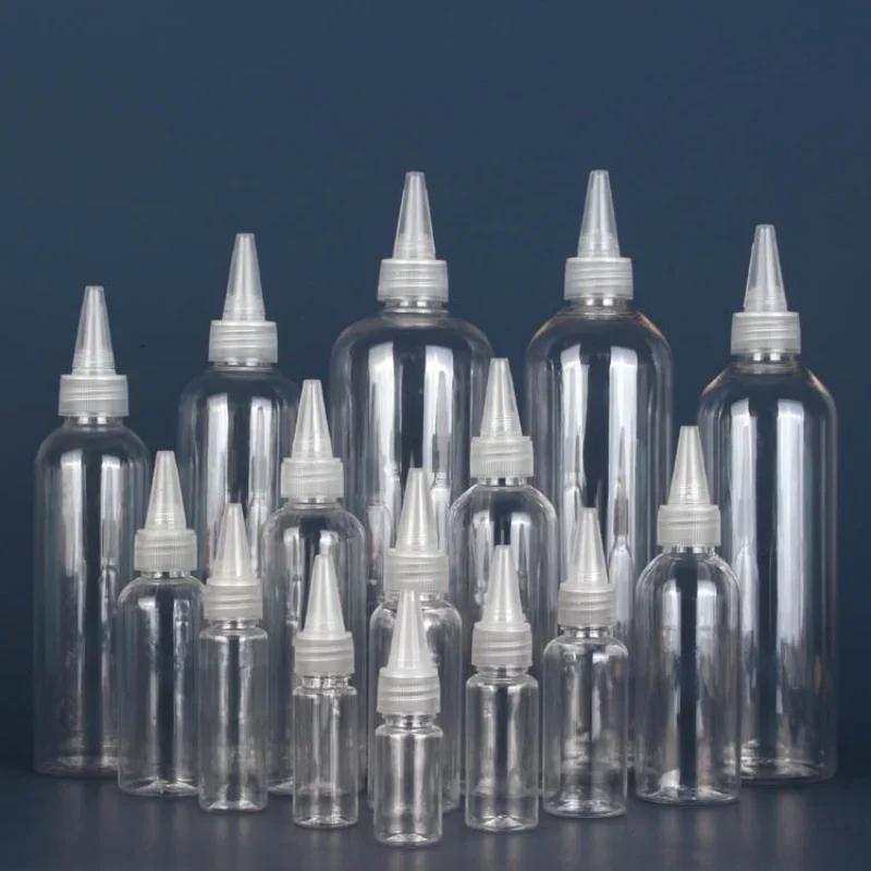 10 шт пустые флаконы-капельницы прозрачные бутылки с острым горлышком пластиковые портативные многоразовые насадки-капельницы с крышкой чернила клей бутылка