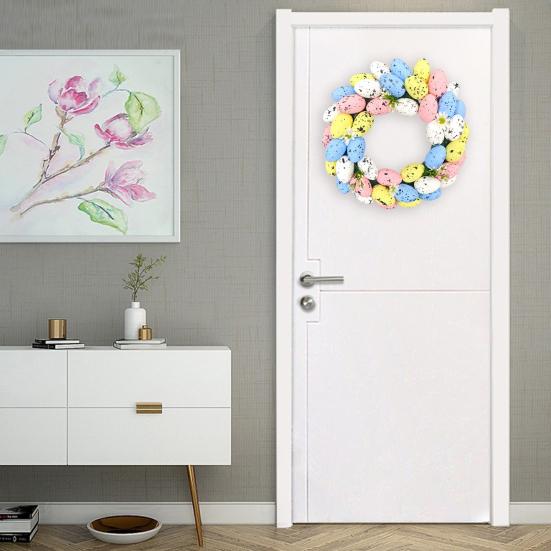 Пасхальное яйцо, цветочный венок ярких цветов, весенний искусственный цветочный венок, гирлянда на входную дверь, весеннее украшение для гостиной