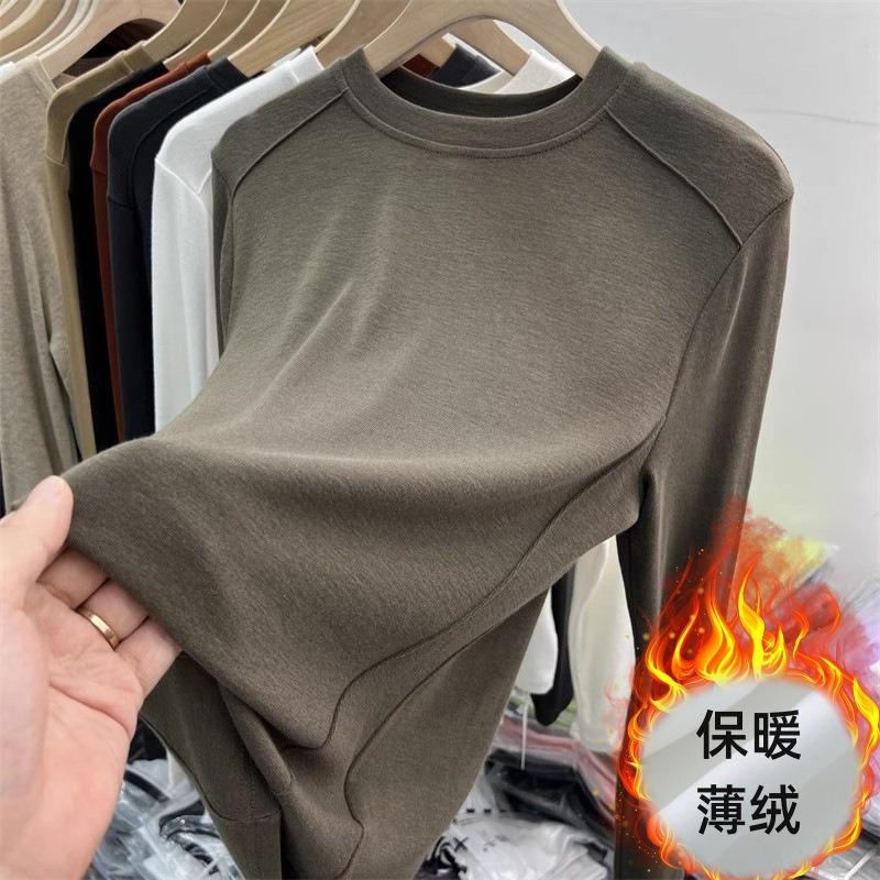 Small stand-up collar polished bottoming shirt women's spring design fish bone front shoulder long-sleeved shirt solid color top