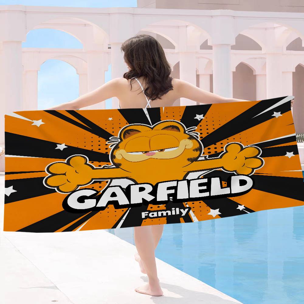 Anime G-Garfield Cute Cat Anime Beach Swimming Towel Soft Absorbent Washcloth Children's Gifts for Kids Travel Camping Gym