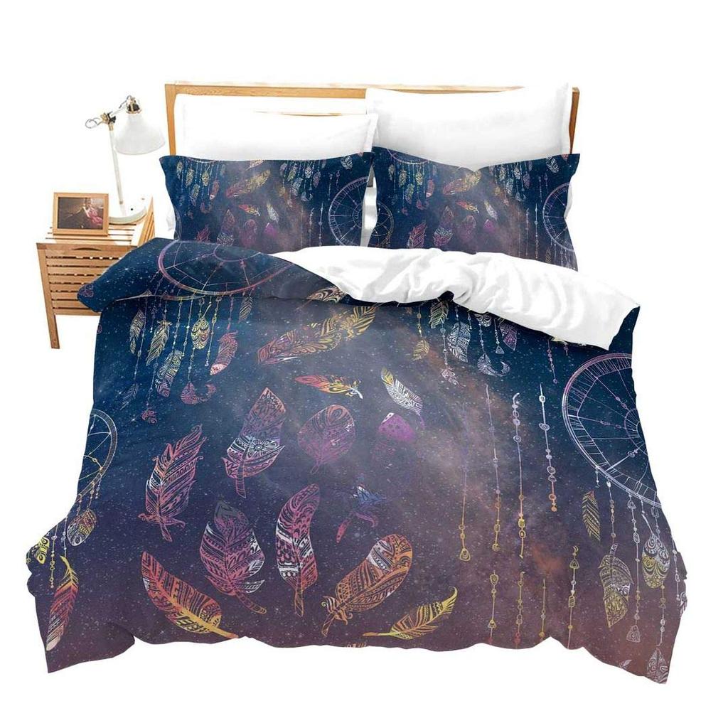 Cartoon Dreamcatcher Duvet Cover Collection Single King Feather Bedding Collection Microfiber Bohemian Comforter Cover For Girls Women Room