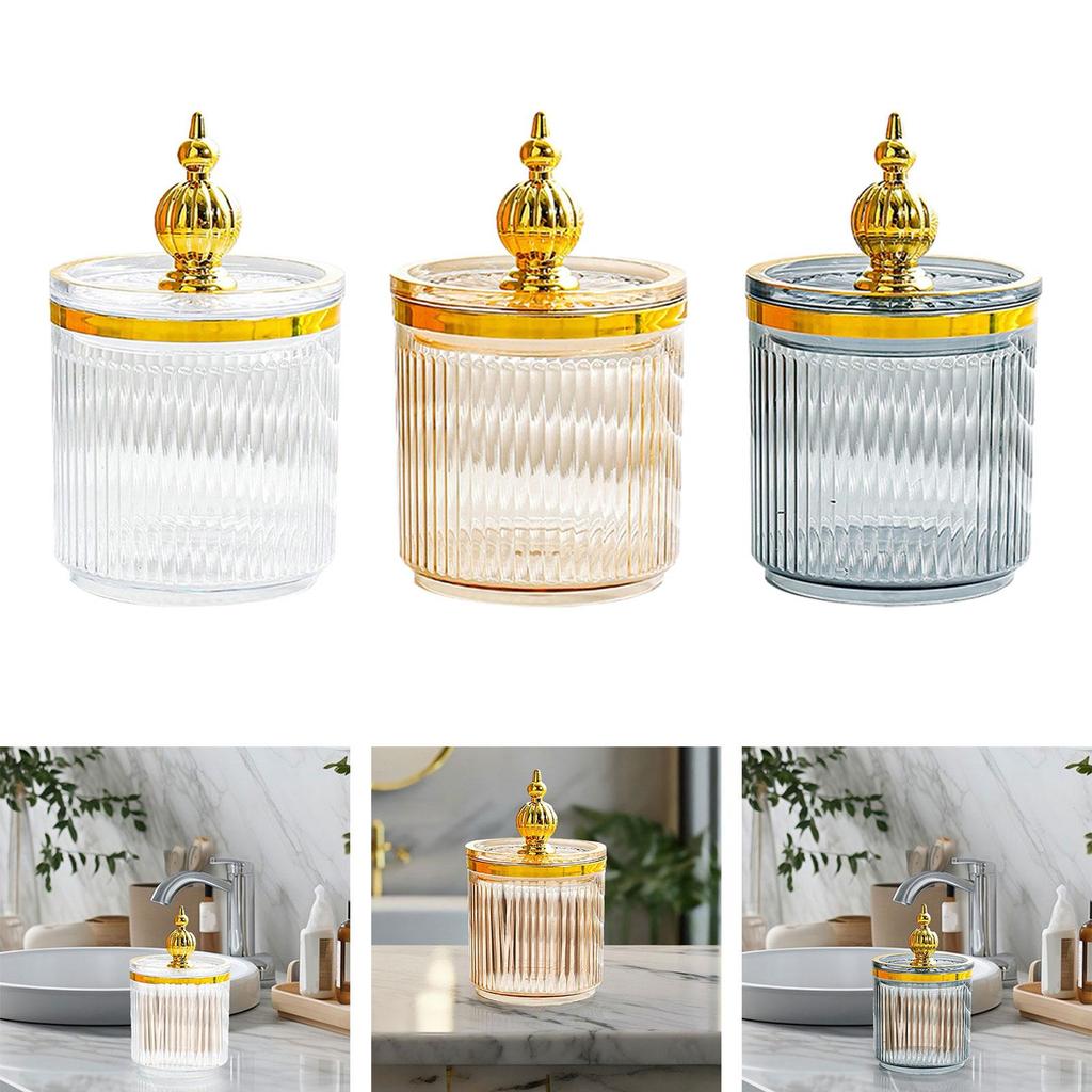 Cotton Swab Storage Box Dustproof Makeup Tool Case Multipurpose Cotton Ball Holder for Bathroom Home Dresser Living Room Bedroom