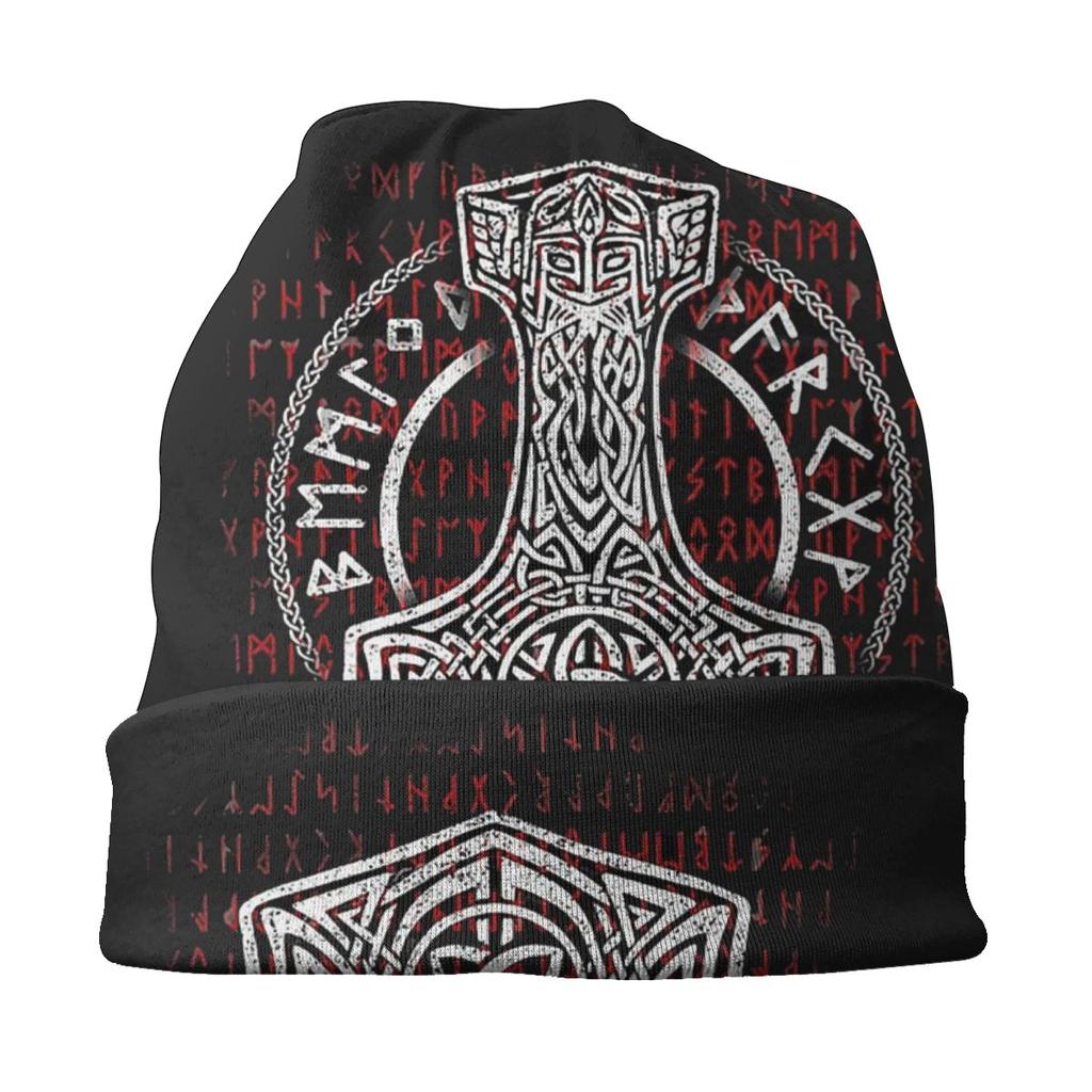 Зимние теплые шапки викинга, средневековая шапка с рунами и молотом, специальные шапки с черепами