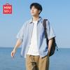 MINISO Мужская повседневная рубашка с коротким рукавом, быстросохнущая, с эффектом прохлады