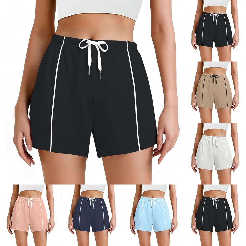 Женские летние повседневные спортивные шорты с высокой талией и кулиской