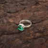 Зеленый Изумруд Драгоценный Камень Чакра Сердца Серебро 925 пробы Коктейльное Модное Новое Кольцо RR-43-5