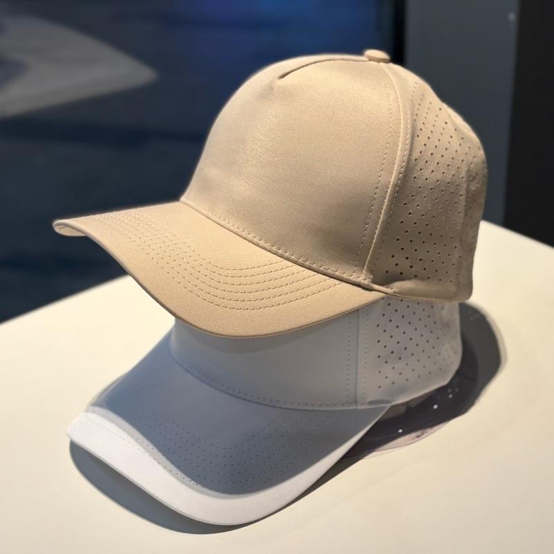 Blank Polyester Logo Waterproof Snapback Hat Hydro Baseball Caps Laser Cut Hole Perforated 5 Panel Quick Dry Trucker Hat Unisex