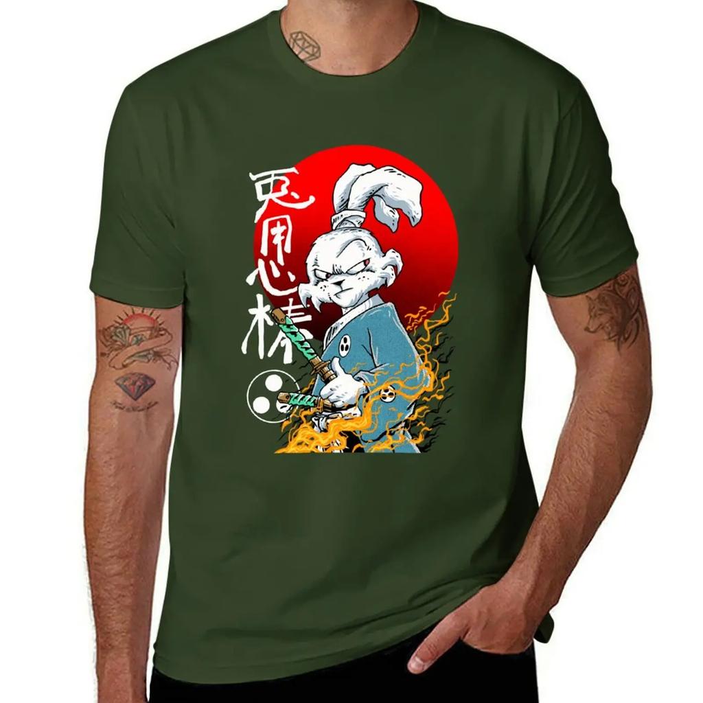 Футболка Usagi Yojimbo кавайная одежда одежда в стиле аниме быстросохнущие аниме-товары приталенные футболки для мужчин