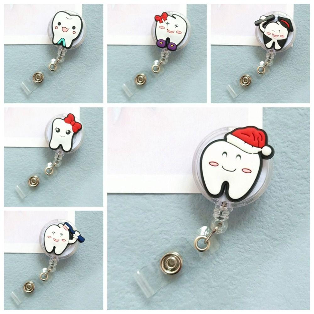 Work Card Retractable Badge Reel Dentist ID Card Holder Hospital Use Teeth Badge Holder Name Card