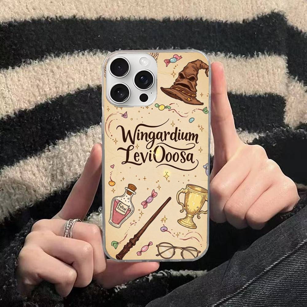 Ataff Harryr P-Potter Logo For iPhone 17 Air 16 15 14 13 12 11 Pro Max Plus Phone Case Silvery Satin Glossy Surface