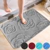 Flower Engraving Bathroom Mat Bath Non-slip Carpets In Wash Basin Bathtub Side Floor Rug Shower Room Doormat Memory Foam 3D Pad