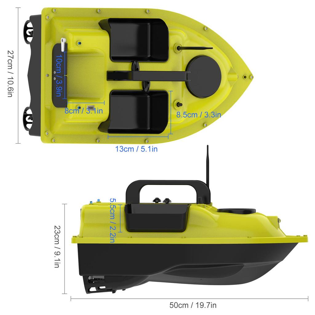GPS Fishing Bait Boat with 3 Bait Containers Automatic Bait Boat with 400-500M Remote Range
