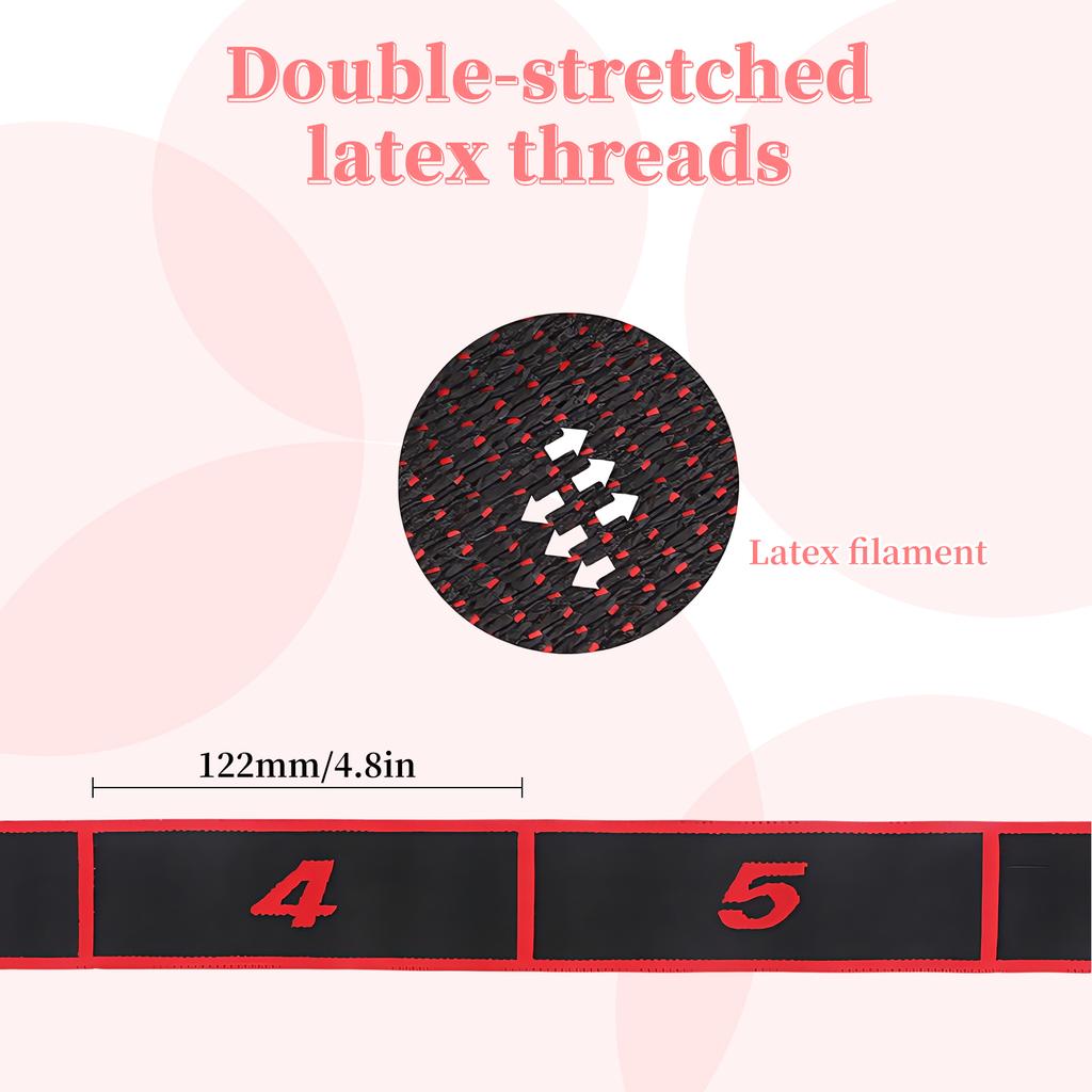 8 Section Dance Stretching Belt Pilates Fitness Exercise Resistance Band With Number Tension Band Pilates Pull Rope