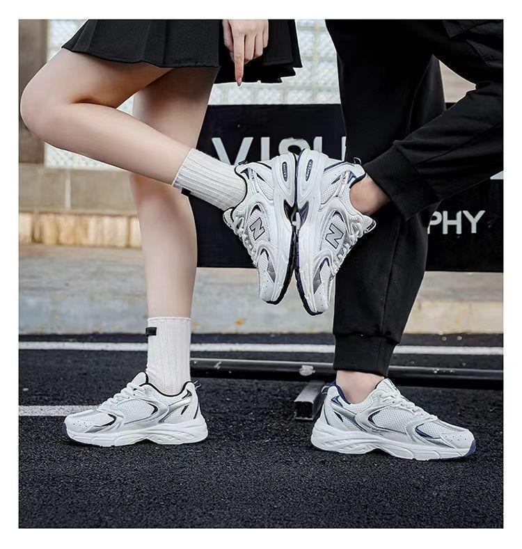Универсальные кроссовки для папы: Модные дышащие кроссовки на толстой подошве с классическим логотипом N для мужчин и женщин