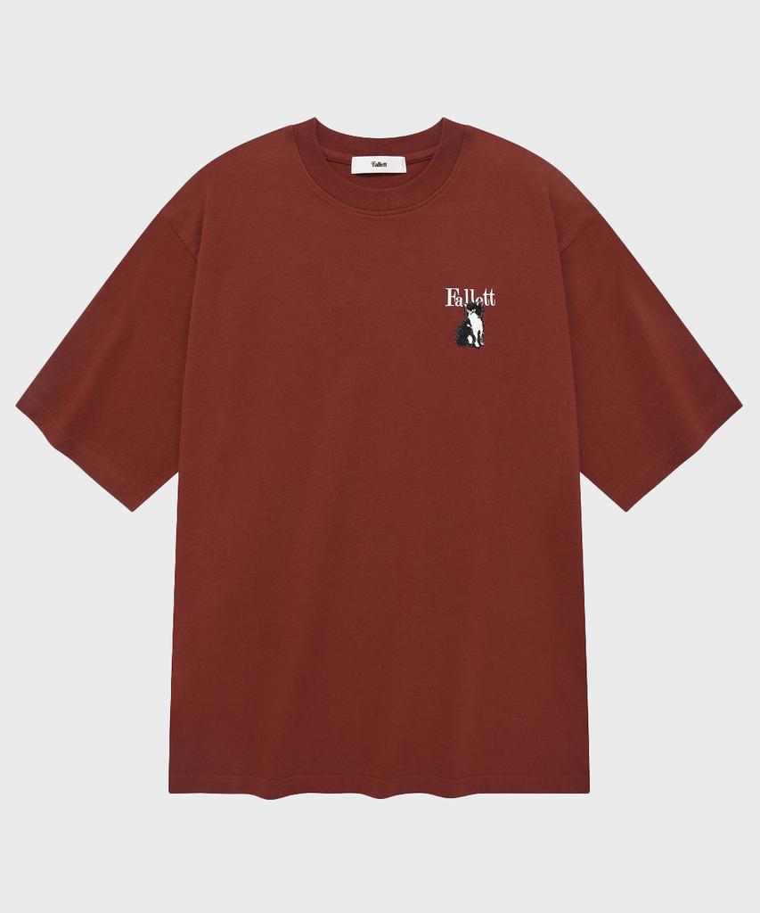 FALLETT Small Drawing Nero Short Sleeve T-Shirt Burgundy