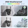 4K 8MP WiFi Камера видеонаблюдения 4MP 4-кратный цифровой зум PTZ IP Двойной объектив ИИ Детекция человека Наружная камера безопасности Приложение ICSEE