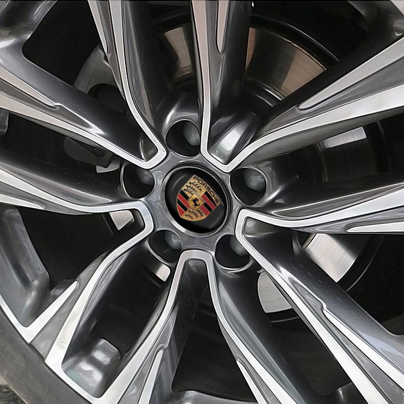 4Pcs 56mm Car Wheel Center Hub Caps Sticker Accessory For Porsche Boxster Cayenne Panamera Macan Cayman 911 918 996 917 991