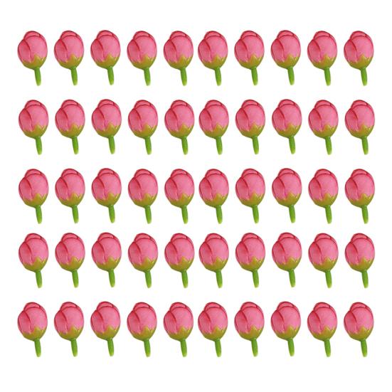 50Pcs 2cm Fake Roses Bud Artificial Flower Wedding Bride Bouquet DIY Party Decor