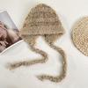 Rainbow Tassel Lace-up Plush Knitted Hat for Children, Sweet Cold-proof and Warm Ear Protection Headgear In Autumn and Winter