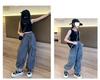 Girls' Autumn/Winter Velvet Cargo Sweatpants with Big Pockets - Trendy and Warm Style
