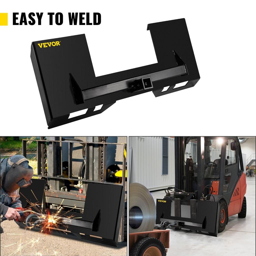 Universal Skid Steer Mount Plate 1/4" Thick Skid Steer Plate Attachment 3000LBS Weight Capacity Quick Attach Mount Plate Steel Adapter Loader Easy to