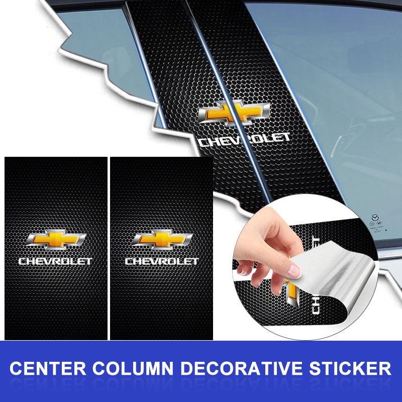 Для Chevrolet Captiva Lacetti Aveo Cruze Malibu Trax Camaro Наклейка на центральную стойку с эмблемой Автомобильные декоративные наклейки на двери Стайлинг