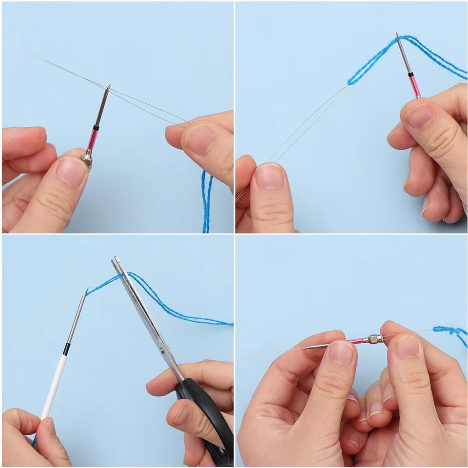 Zxiixz 11-18 шт. Наборы для вышивки punch needle Деревянная вышивальная ручка для пряжи Крючок Вязание DIY Поделки Инструменты для стежков и шитья